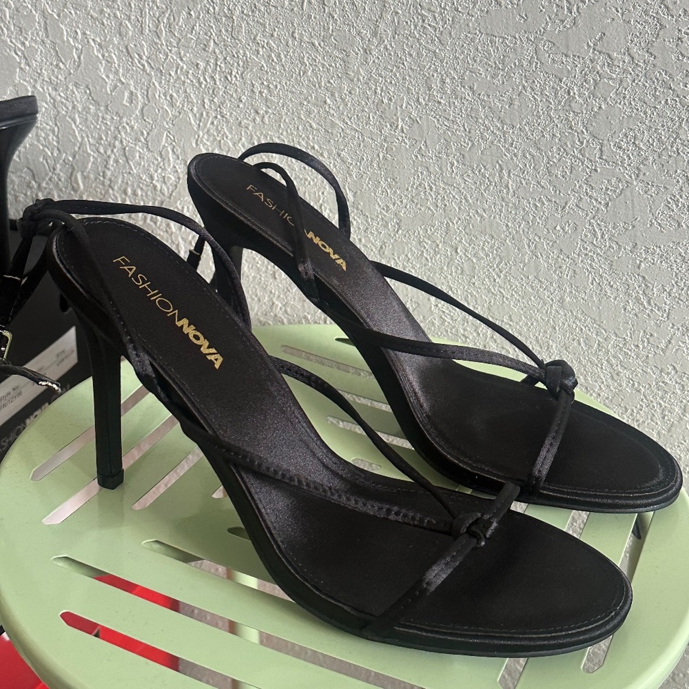 Denzi Satin Ankle Strap Heels